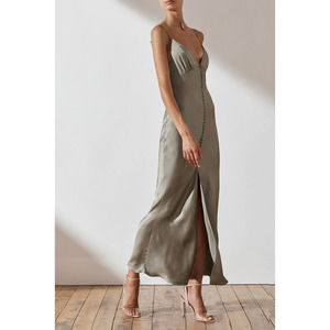 Shona Joy La Lune Bias Slip Maxi Dress Sage